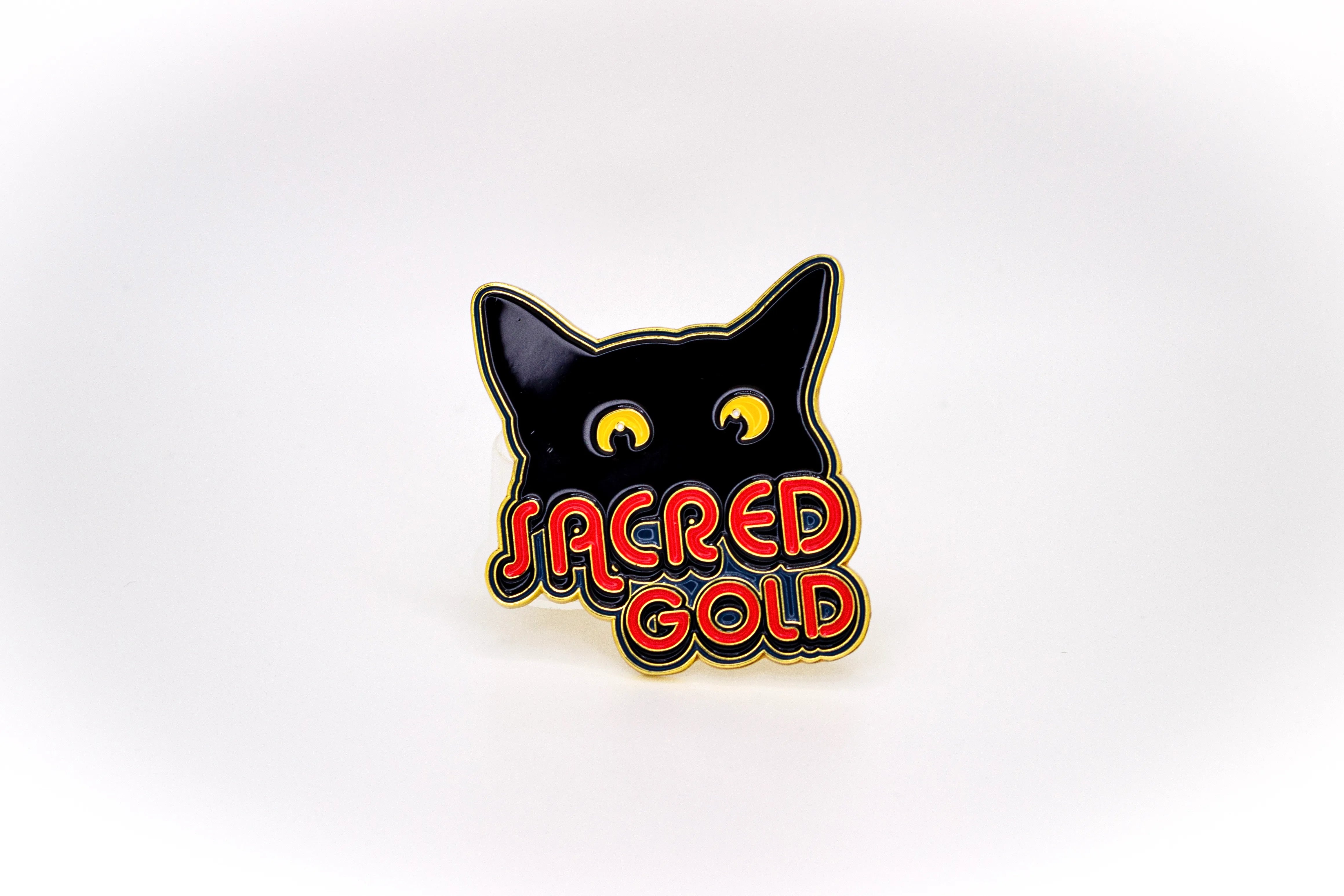 Blue  version of Black Kitten Sacred Gold badge 