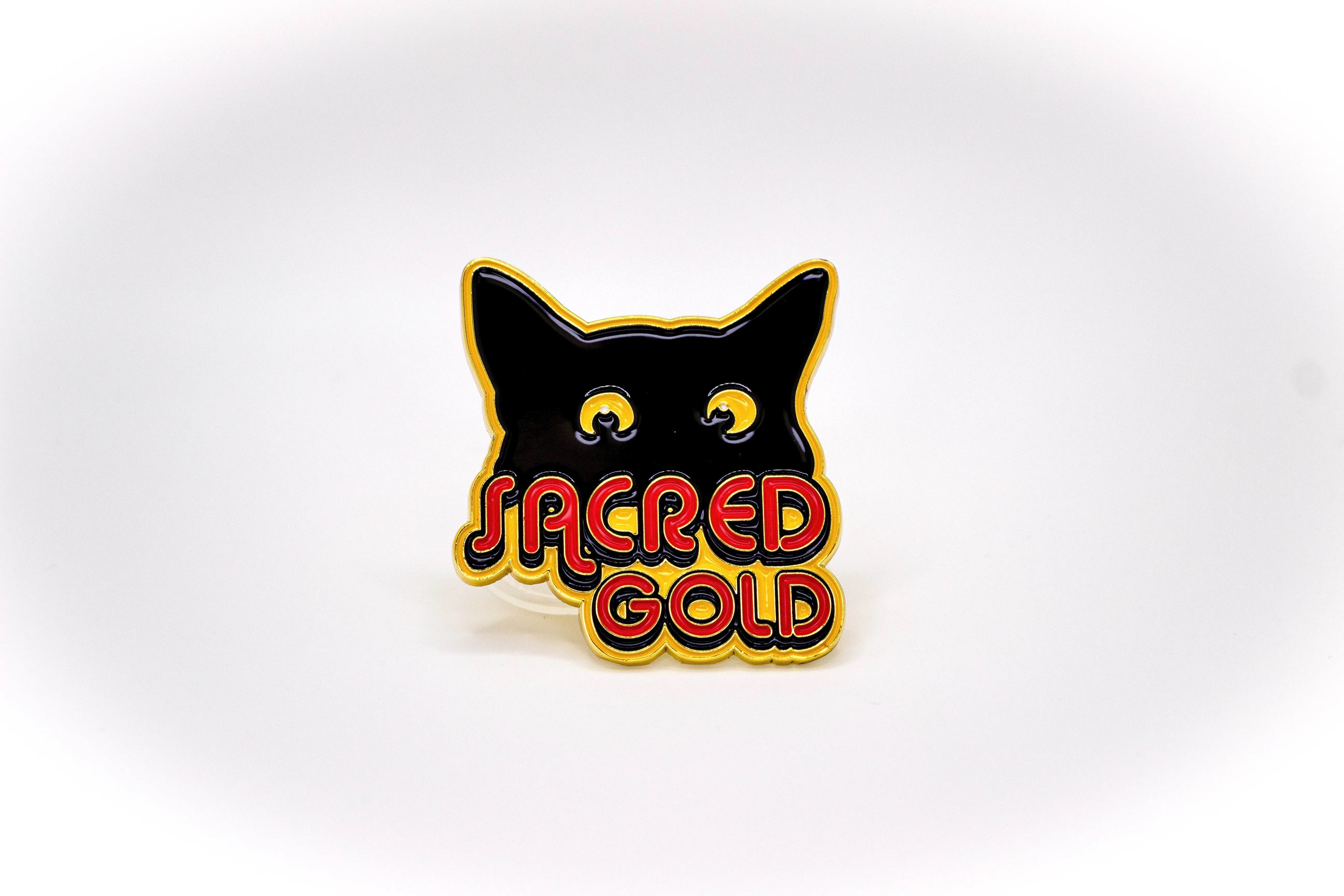 Yellow version of Black Kitten Sacred Gold badge 
