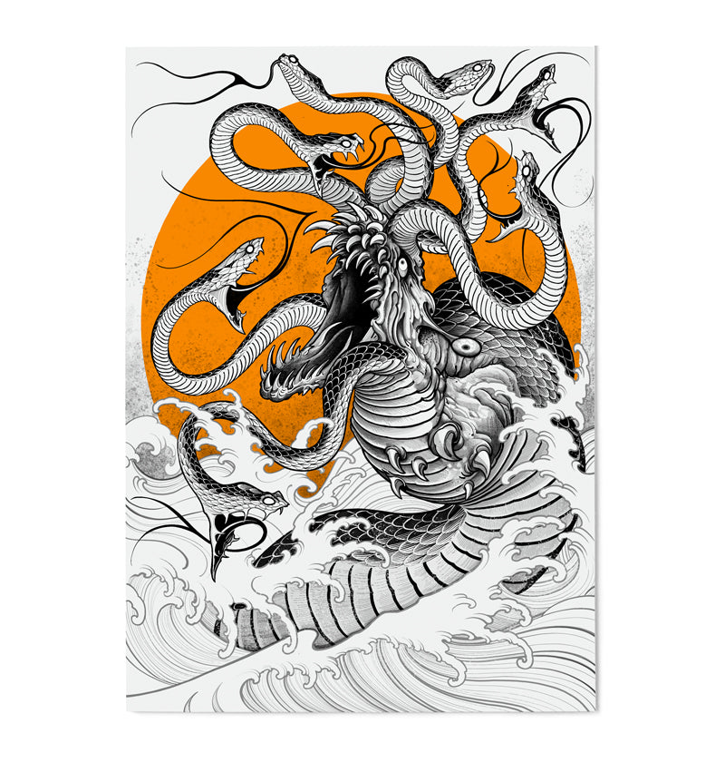Sea serpent print set by Joao Bosco 