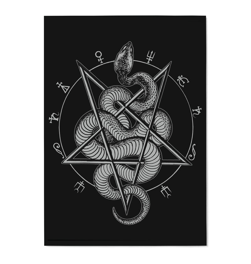 Pentagram and Snake print by Joao Bosco 