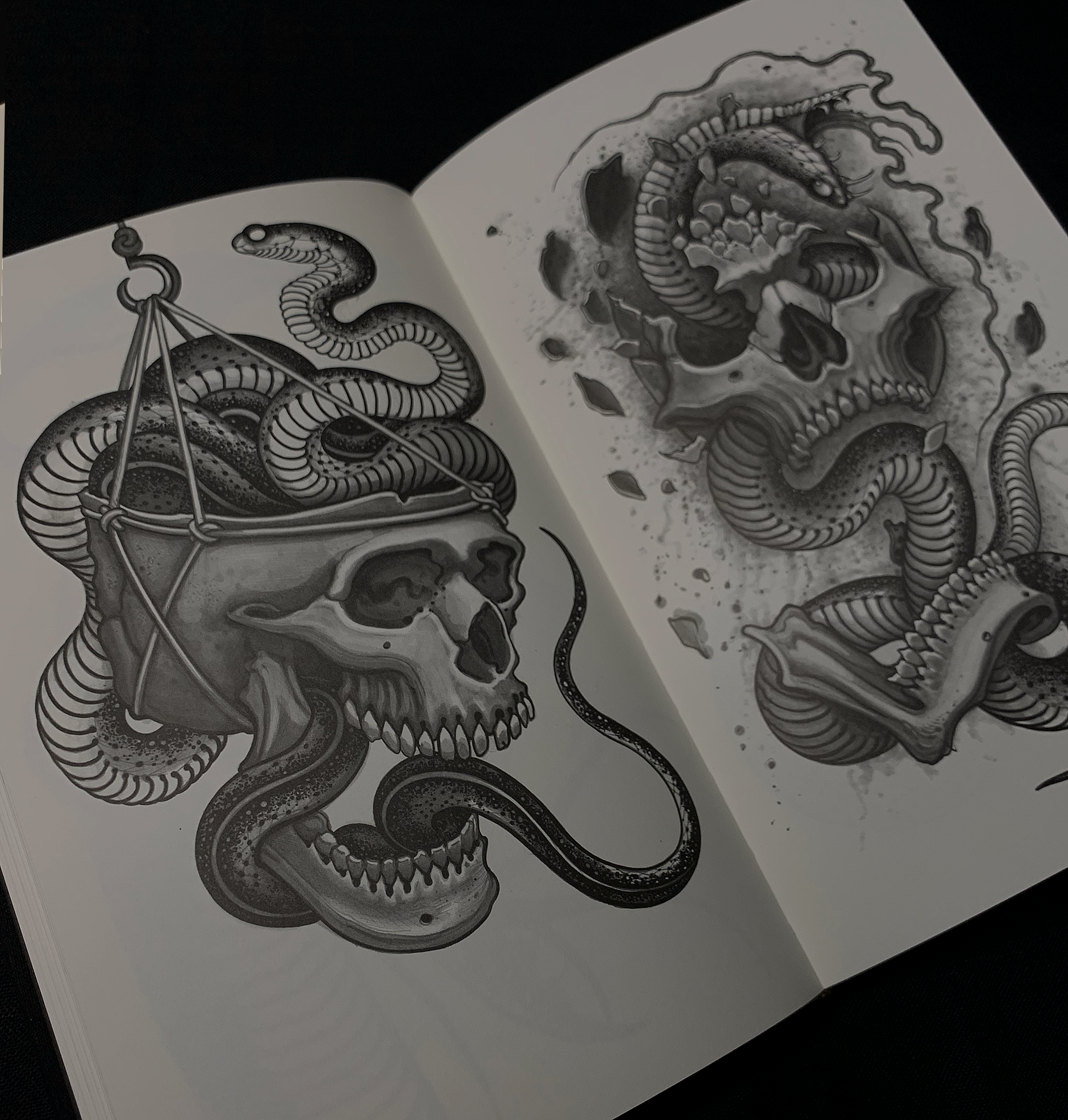Skulls Snakes & the Flower of Death  Book inside pages